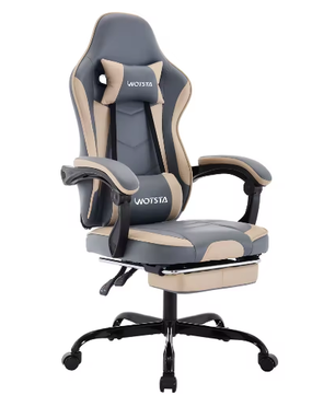Ergonomische Gamingstoel met Voetsteun – Verstelbare Computerstoel met Lendenkussen en Hoofdsteun