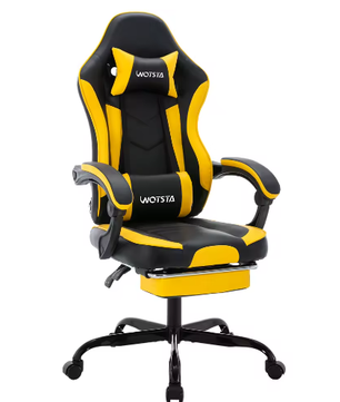 Ergonomische Gamingstoel met Voetsteun – Verstelbare Computerstoel met Lendenkussen en Hoofdsteun