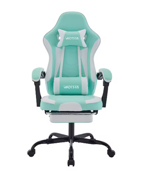 Ergonomische Gamingstoel met Voetsteun – Verstelbare Computerstoel met Lendenkussen en Hoofdsteun