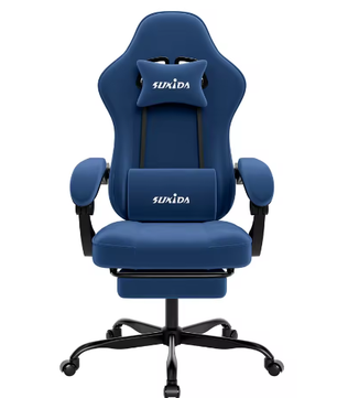 Ergonomische Gamingstoel met Voetsteun – Verstelbare Bureaustoel met Lendensteun en Racestoelontwerp