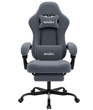 Ergonomische Gamingstoel met Voetsteun – Verstelbare Bureaustoel met Lendensteun en Racestoelontwerp