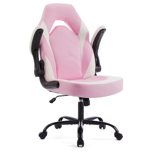 Ergonomische Gaming Bureaustoel van PU-Leer – Verstelbaar met Opklapbare Armleuningen en Schommelfunctie