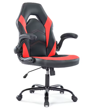 Ergonomische Gaming Bureaustoel van PU-Leer – Verstelbaar met Opklapbare Armleuningen en Schommelfunctie