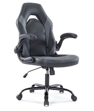 Ergonomische Gaming Bureaustoel van PU-Leer – Verstelbaar met Opklapbare Armleuningen en Schommelfunctie