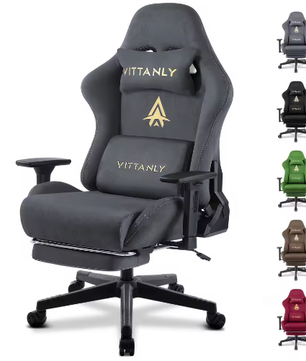 Ergonomische Gaming Bureaustoel met Pocket Spring Kussen, Verstelbare Armleuningen en Voetsteun