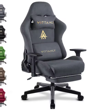 Ergonomische Gaming Bureaustoel met Pocket Spring Kussen, Verstelbare Armleuningen en Voetsteun