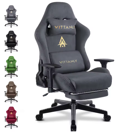 Ergonomische Gaming Bureaustoel met Pocket Spring Kussen, Verstelbare Armleuningen en Voetsteun