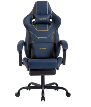 Ergonomische gaming bureaustoel met voetsteun en verstelbare hoogte