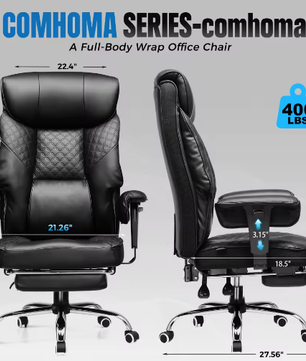 Ergonomische Gaming Bureaustoel voor Zware Personen met Voetsteun