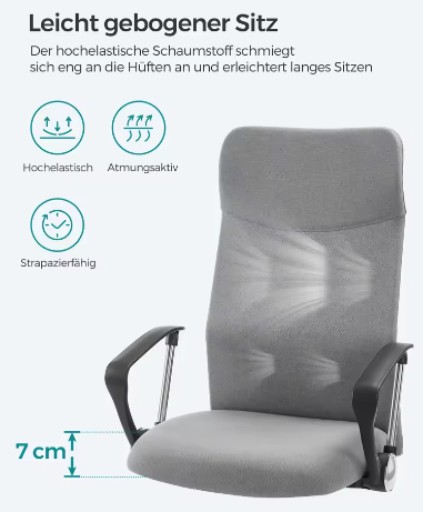 Ergonomische bureaustoel met ademende mesh en verstelbare zithoogte