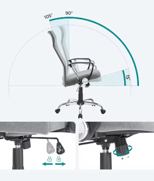 Ergonomische bureaustoel met ademende mesh en verstelbare zithoogte