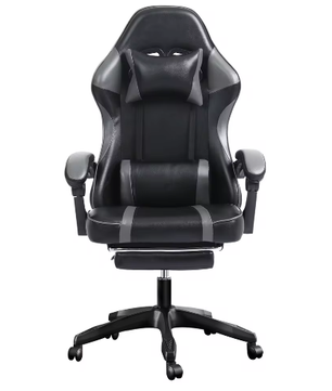 Ergonomische Gamingstoel met Voetsteun – Hoge Rugleuning, Hoofd- en Lumbaalsteun, PU-Lederen Bureaustoel