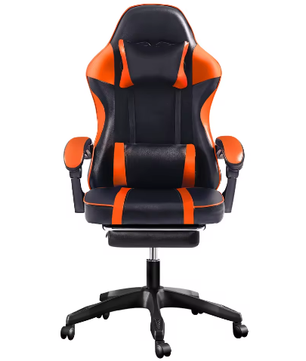 Ergonomische Gamingstoel met Voetsteun – Hoge Rugleuning, Hoofd- en Lumbaalsteun, PU-Lederen Bureaustoel