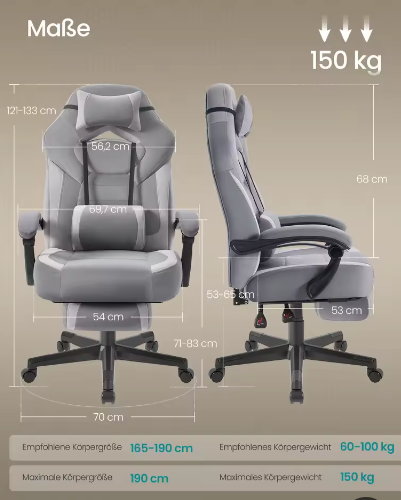 Ergonomische Gamingstoel Met Voetsteun – Computerstoel Met Hoge Rugleuning