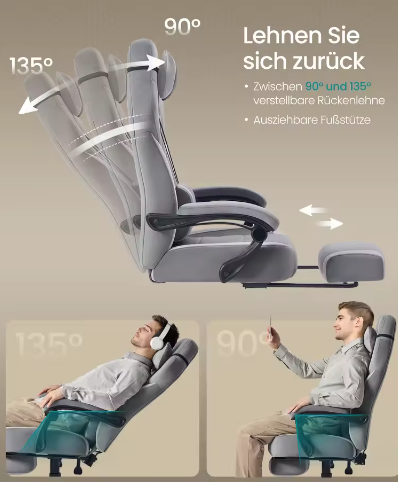 Ergonomische Gamingstoel Met Voetsteun – Computerstoel Met Hoge Rugleuning