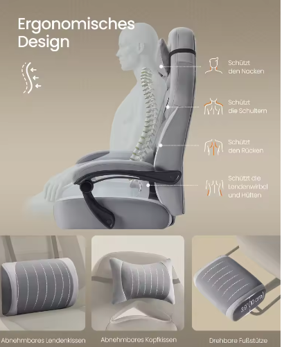 Ergonomische Gamingstoel Met Voetsteun – Computerstoel Met Hoge Rugleuning