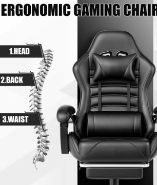 Ergonomische Gamingstoel Met Voetsteun – Verstelbare Bureaustoel Voor Volwassenen