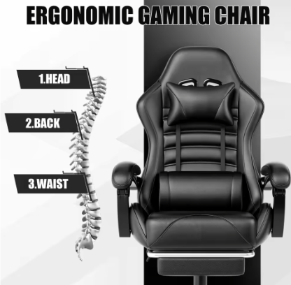 Ergonomische Gamingstoel Met Voetsteun – Verstelbare Bureaustoel Voor Volwassenen
