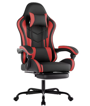 Ergonomische Gamingstoel met Voetsteun – Bureaustoel Met Lendenkussen en Hoofdsteun