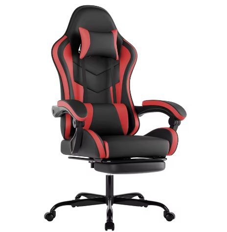 Ergonomische Gamingstoel met Voetsteun – Bureaustoel Met Lendenkussen en Hoofdsteun