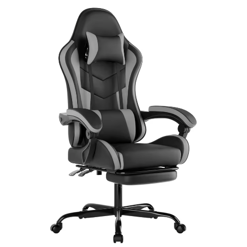 Ergonomische Gamingstoel met Voetsteun – Bureaustoel Met Lendenkussen en Hoofdsteun