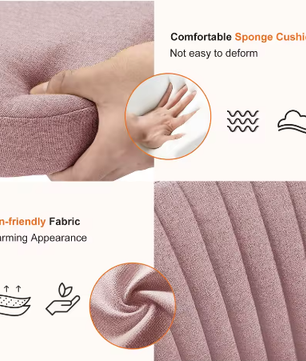 Armloze Verstelbare Bureaustoel met Rugleuning en Wielen – Moderne Draaistoel van Stof voor Thuis en Kantoor