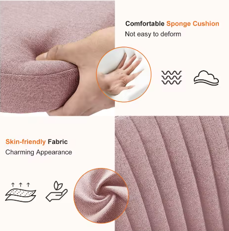 Armloze Verstelbare Bureaustoel met Rugleuning en Wielen – Moderne Draaistoel van Stof voor Thuis en Kantoor