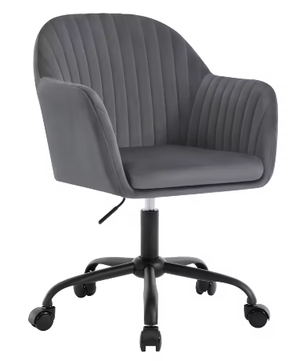 Fluwelen Bureaustoel met Rugleuning – Ergonomische Draaistoel in Hoogte Verstelbaar, Make-up en Kantoorstoel met Wielen