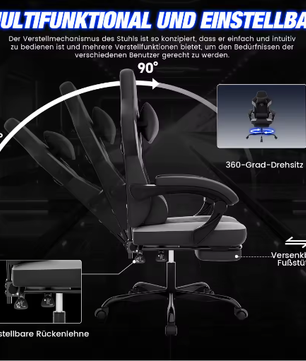 Ergonomische Gamingstoel – Verstelbare Bureaustoel met Hoofdsteun en Hoogteverstelling