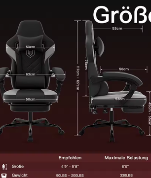 Ergonomische Gamingstoel – Verstelbare Bureaustoel met Hoofdsteun en Hoogteverstelling