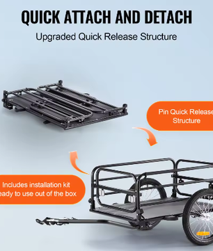 Opvouwbare Fietskar met 40,6 cm Wielen – Fietsvrachtwagen tot 72 kg Draagvermogen