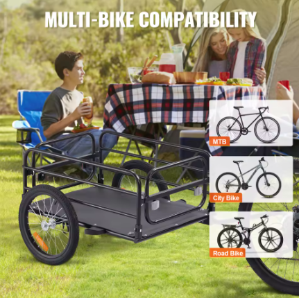 Opvouwbare Fietskar met 40,6 cm Wielen – Fietsvrachtwagen tot 72 kg Draagvermogen