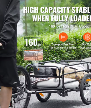 Opvouwbare Fietskar met 40,6 cm Wielen – Fietsvrachtwagen tot 72 kg Draagvermogen