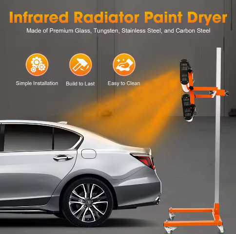 220V Infraroodverfdroger – Snelle Infraroodverwarming voor Auto en Lokaal Verfdrogen