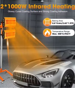220V Infraroodverfdroger – Snelle Infraroodverwarming voor Auto en Lokaal Verfdrogen