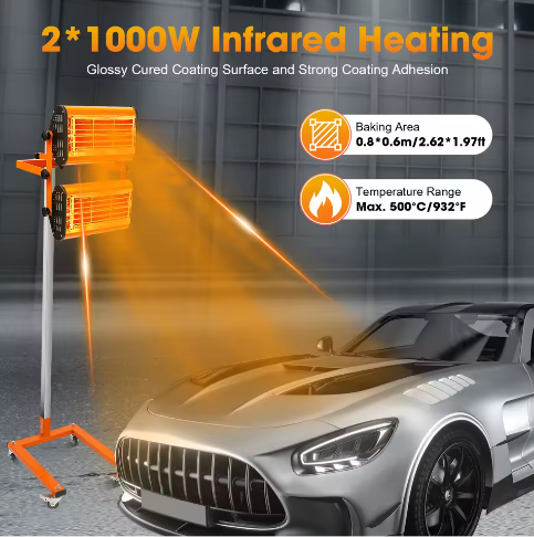 220V Infraroodverfdroger – Snelle Infraroodverwarming voor Auto en Lokaal Verfdrogen
