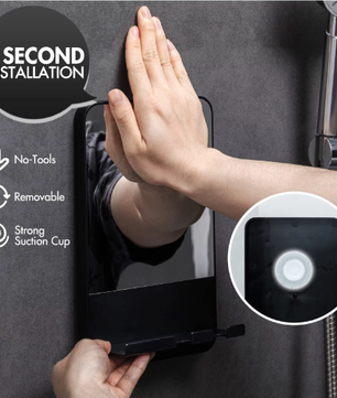 Fogvrije Douche Spiegel met Zuignap en Scheermeshouder – Wandspiegel voor Scheren