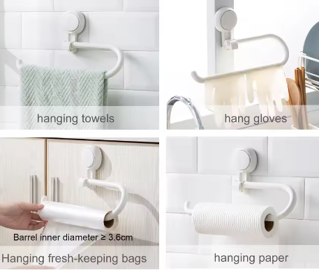 Keukenrolhouder met Zuignap – Zonder Boren, Herbruikbaar en Ruimtebesparend