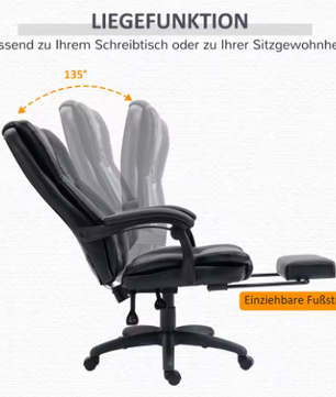 Ergonomische Bureaustoel met Massagefunctie – Verstelbare Directiestoel in Kunstleer