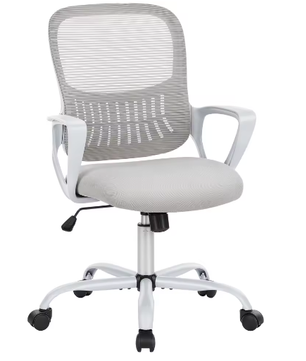 Ergonomische Mesh Bureaustoel met Lendensteun en Flip-Up Armleuningen – Verstelbare Draaistoel met Wielen voor Thuis en Kantoor