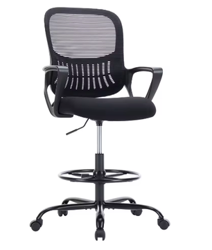 Ergonomische Mesh Bureaustoel met Lendensteun en Flip-Up Armleuningen – Verstelbare Draaistoel met Wielen voor Thuis en Kantoor