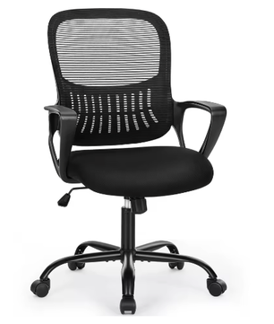 Ergonomische Mesh Bureaustoel met Lendensteun en Flip-Up Armleuningen – Verstelbare Draaistoel met Wielen voor Thuis en Kantoor