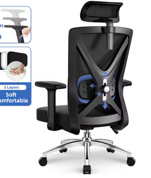 Ergonomische Mesh Bureaustoel met Verstelbare Rugleuning en Dynamische Lendensteun – Draaibare Computerstoel voor Thuis en Kantoor