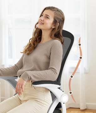 Ergonomische Mesh Bureaustoel met Opklapbare Armleuningen en Lendensteun – Verstelbare 360° Draaistoel voor Thuis en Kantoor