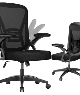 Ergonomische Mesh Bureaustoel met Opklapbare Armleuningen en Lendensteun – Verstelbare 360° Draaistoel voor Thuis en Kantoor