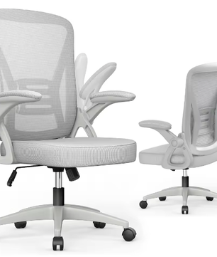 Ergonomische Mesh Bureaustoel met Opklapbare Armleuningen en Lendensteun – Verstelbare 360° Draaistoel voor Thuis en Kantoor