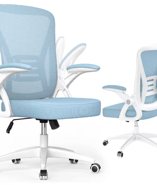 Ergonomische Mesh Bureaustoel met Opklapbare Armleuningen en Lendensteun – Verstelbare 360° Draaistoel voor Thuis en Kantoor