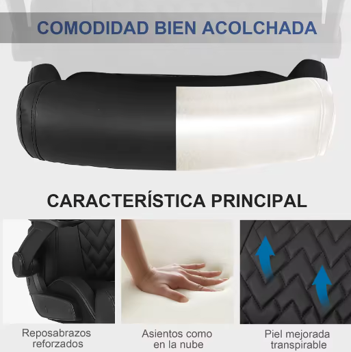 Ergonomische PU-Lederen Bureaustoel met Lendensteun en Opklapbare Armleuningen – Verstelbare Draaistoel met Hoge Draagkracht