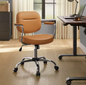 Ergonomische PU-Lederen Bureaustoel met Verstelbare Armleuningen en Schommelfunctie – Draaibare Werkstoel voor Kantoor en Thuis
