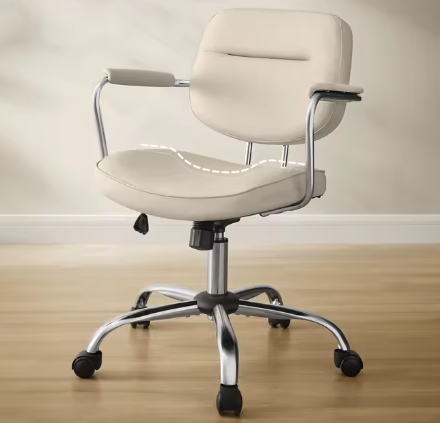 Ergonomische PU-Lederen Bureaustoel met Verstelbare Armleuningen en Schommelfunctie – Draaibare Werkstoel voor Kantoor en Thuis